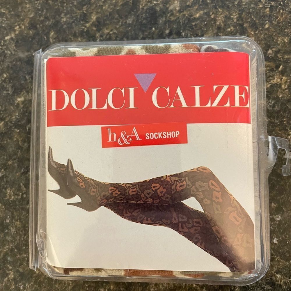 NEW Dolci Calze Italian Animal Print Print Tights S